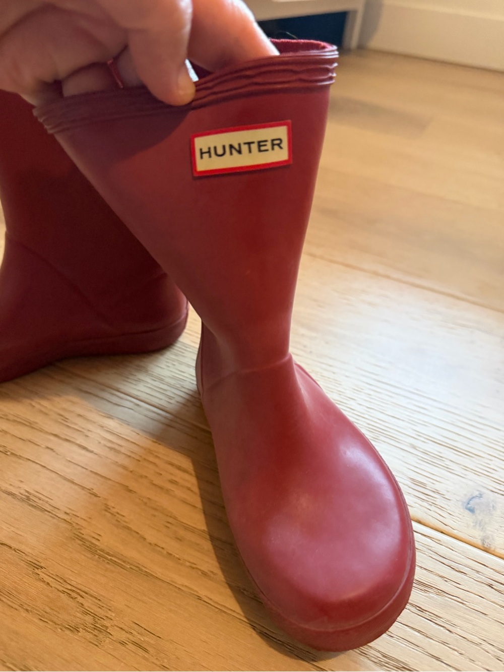 Hunter Kids Red Waterproof Rain Boots